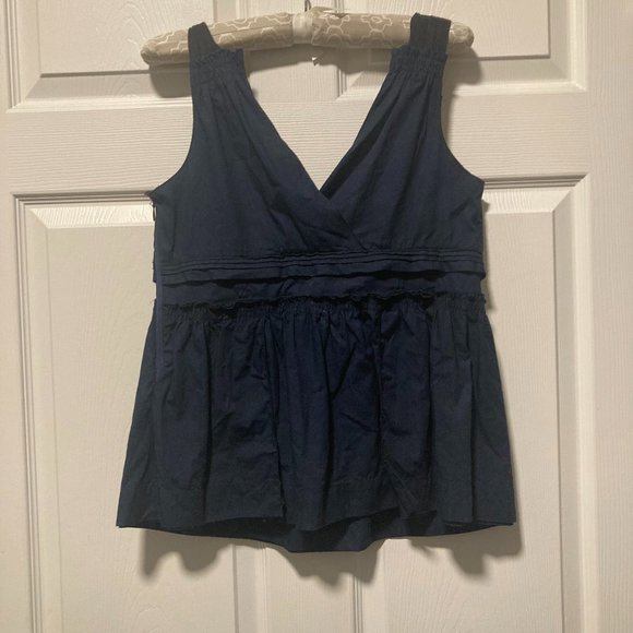 Navy Miu Miu Vintage Sleeveless Peplum Top - Picture 1 of 8